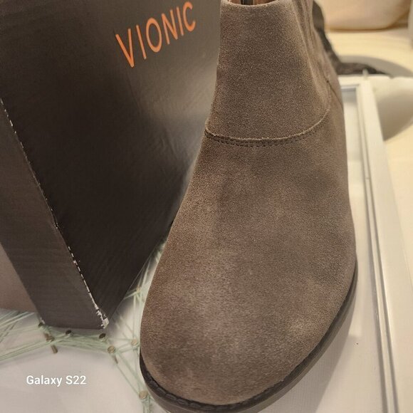 Vionic Joy Zadie Gray Suede Zip-Up Heeled Ankle Booties Boots Women's. Various - Picture 4 of 12